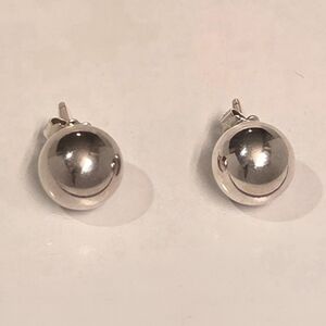 Tiffany 10mm Silver Bead Ball Earrings